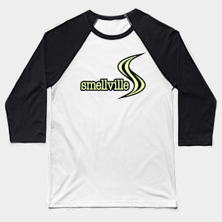 Smellville Logo Light Green with Black Outline Baseball T-Shirt